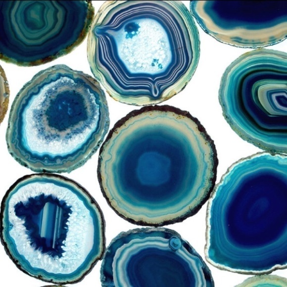 BLUE Agate and Sterling Dangle Earrings Om Charms - Picture 8 of 13